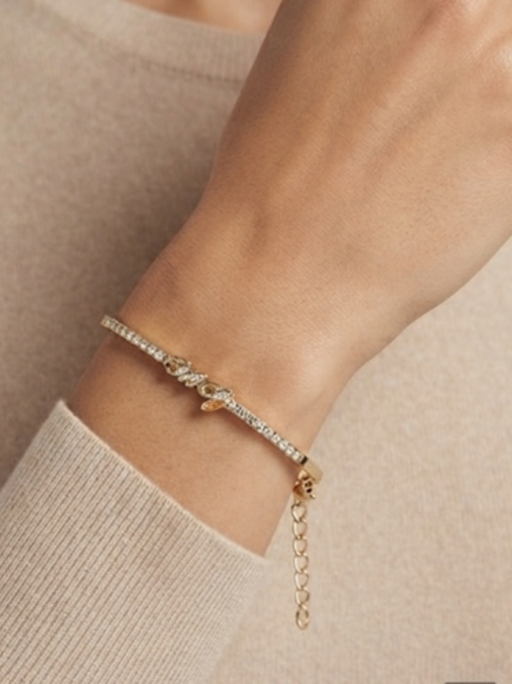 LC Lauren Conrad Gold Butterfly Crystal Bangle Bracelet